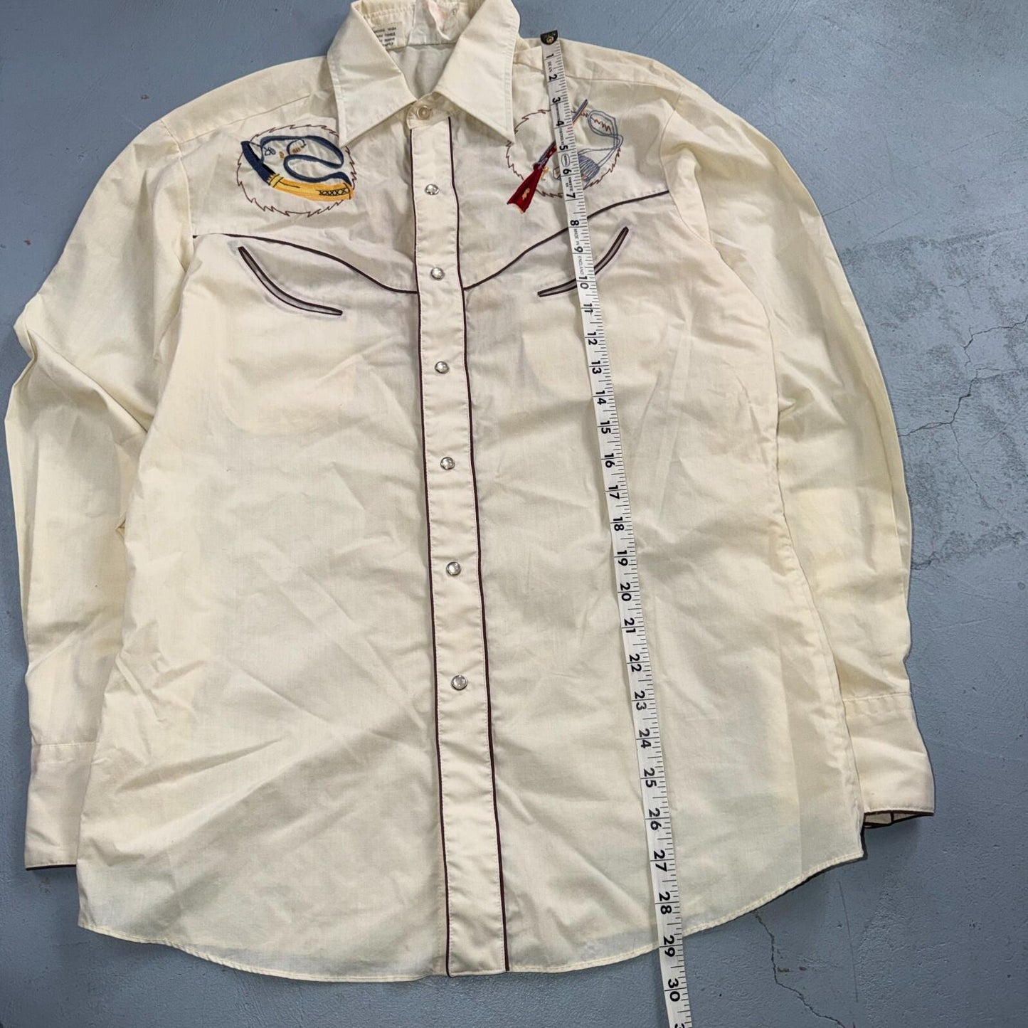 Kennington VTG Rocking K Ranchwear Shirt M Native Chief Pearl Snap Western 70s
