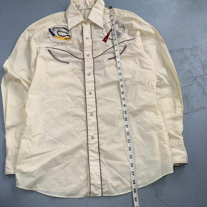 Kennington VTG Rocking K Ranchwear Shirt M Native Chief Pearl Snap Western 70s