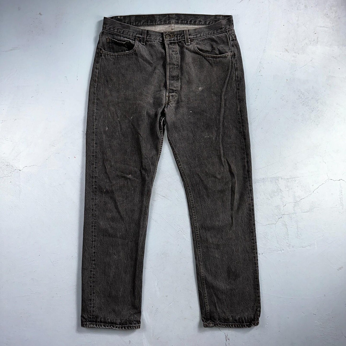Levis 501 Vintage 80s USA XX Straight Leg Jeans Gray Light Wash 36x32 Act 34x30