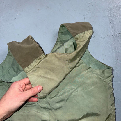 VTG Vest Mens Green Waistcoat Size S 1940s 1950s Velour Rockabilly Nice Suit