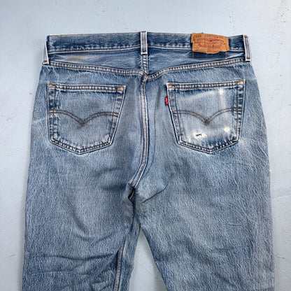 Levis 501 Vintage 90s Y2K XX Straight Leg Jeans Blue Light Wash 36x34 Act 34x30
