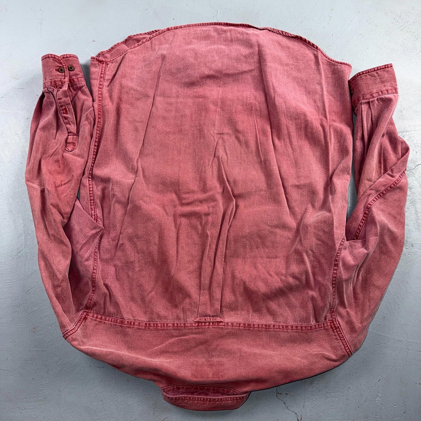 VTG Adirondack Savile Row Button Down Shirt Mens M Pink Long Sleeve Faded 90s