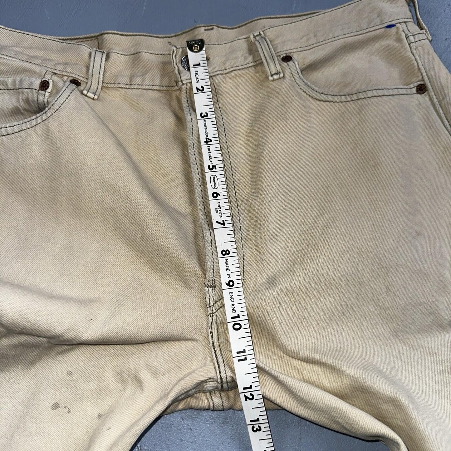 Levis 501 Vintage 90s USA XX Straight Leg Jeans Yellow Khaki 36x32 Act 34x31