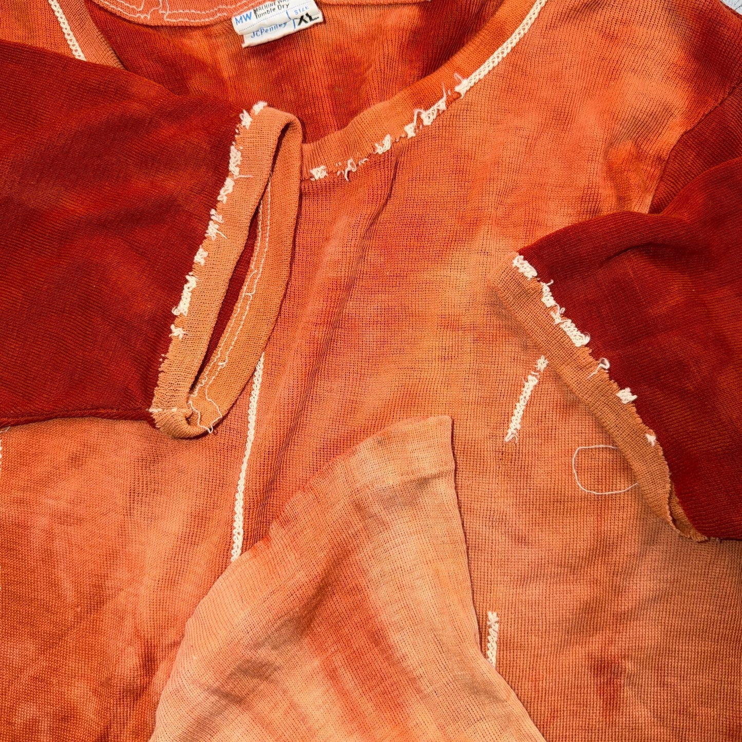 Penneys 1970s Cut Sewn VTG T Shirt JC XL Overdyed Sports Stretchy Rockabilly 70s