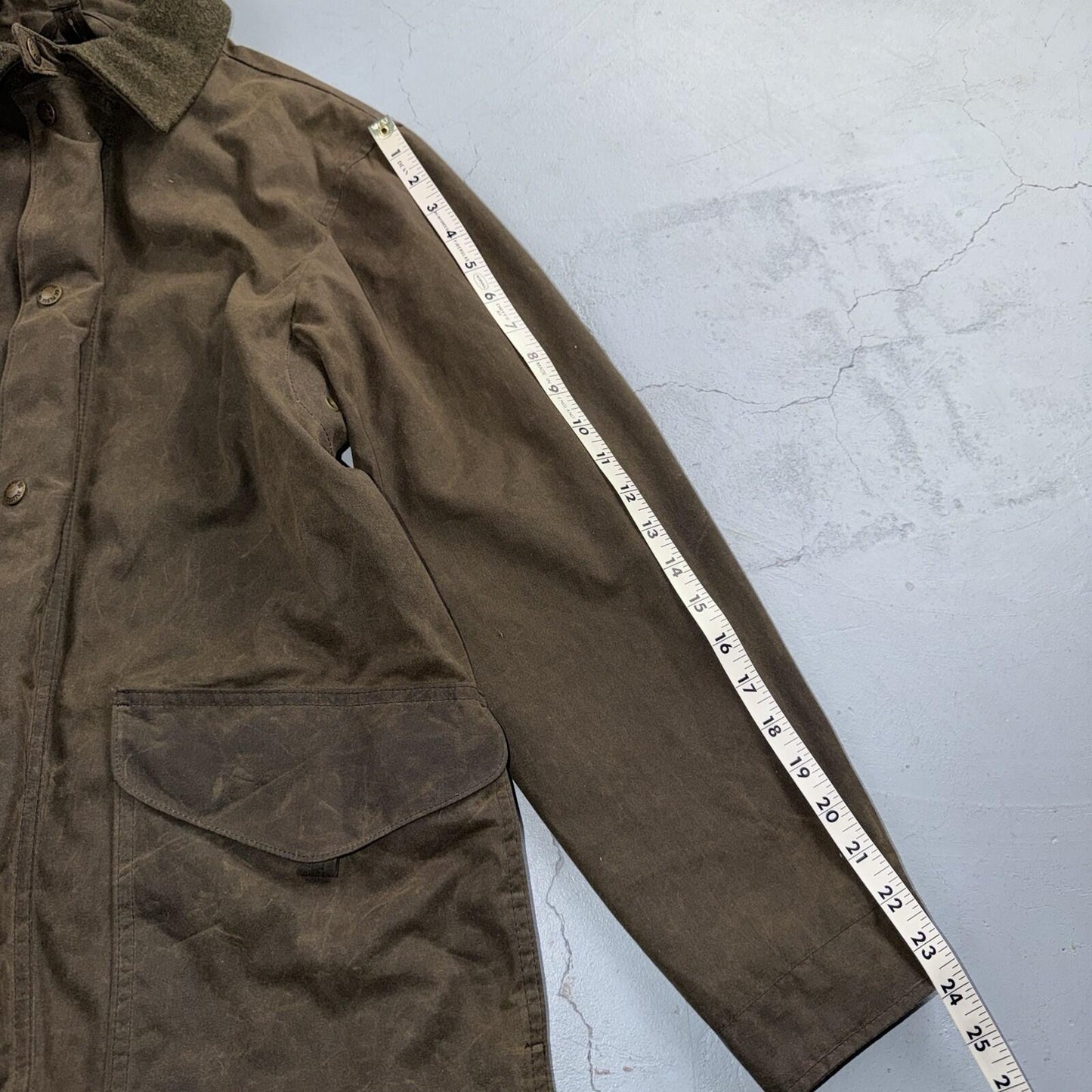 Filson Waxed Trench Coat Size XS Olive Oil Cloth Jacket Rare Mint Condition