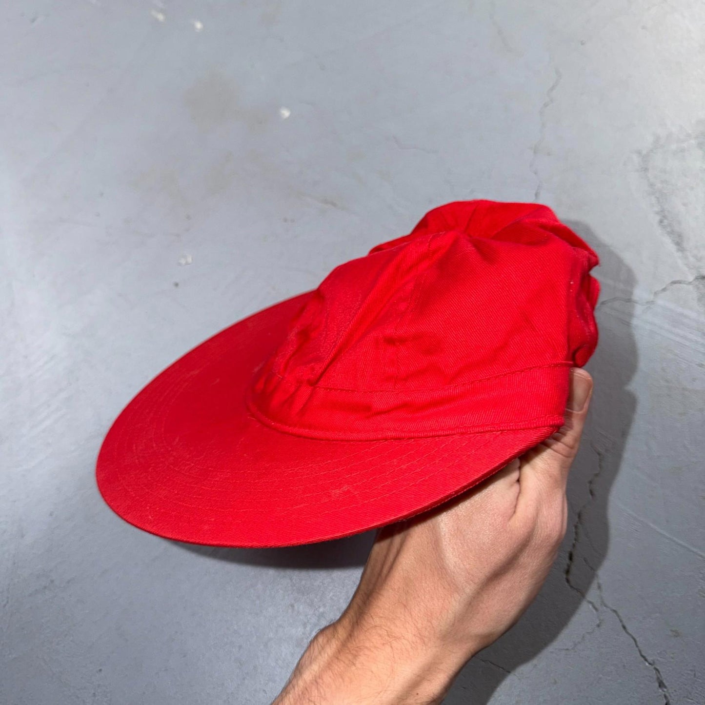 Women Hat Sun Fishing Hiking Boating Hat Red One Size Visor Brim VTG 80s