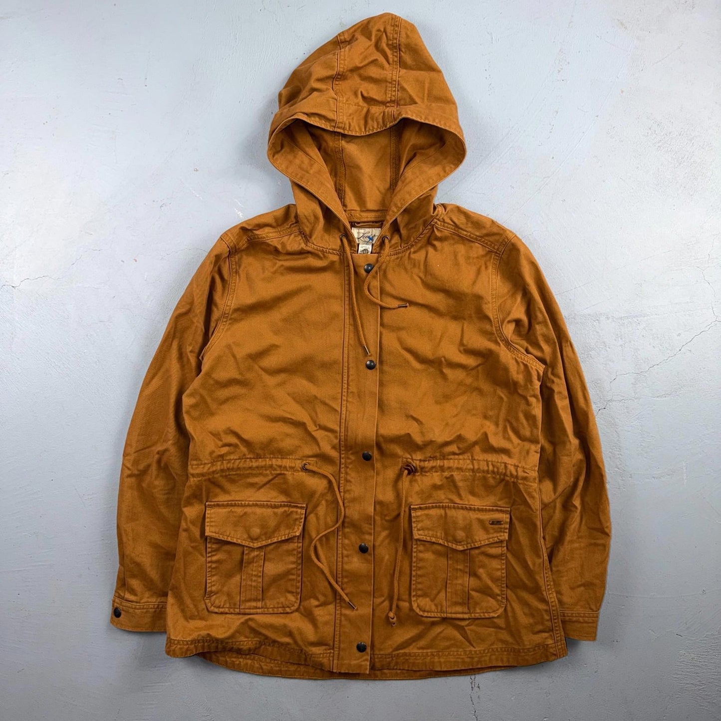 Levis Women High Collar Zip Up Front Karlie Utility Jacket XL Hooded Coat Y2K