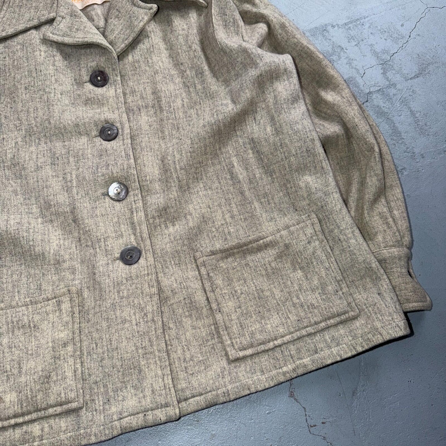 Vintage 1950s Western Star 49er Jacket Women’s Wool Coat Gray Pinup Rockabilly