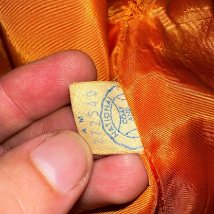 Vintage Lassie Junior Orange Wool Coat Mod 60s Button Up Retro Rockabilly S