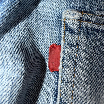 Levis 501 Vintage 70s SS Redline Selvedge USA XX Jeans Light Wash 32x28 Skinny