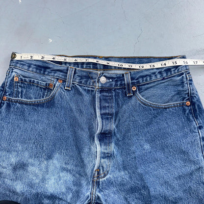Levis 501 Vintage 90s USA XX Straight Leg Jeans Blue Light Wash 35x34 Act 32x30