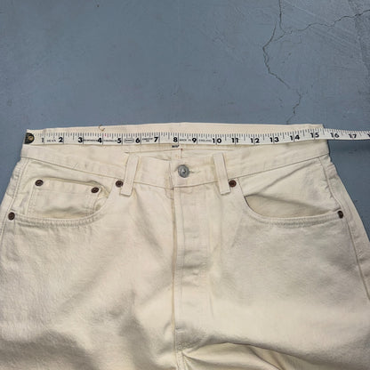 Levis 501 Vintage 80s USA XX Straight Leg Jeans White Light Wash 33x30 Act 31x28