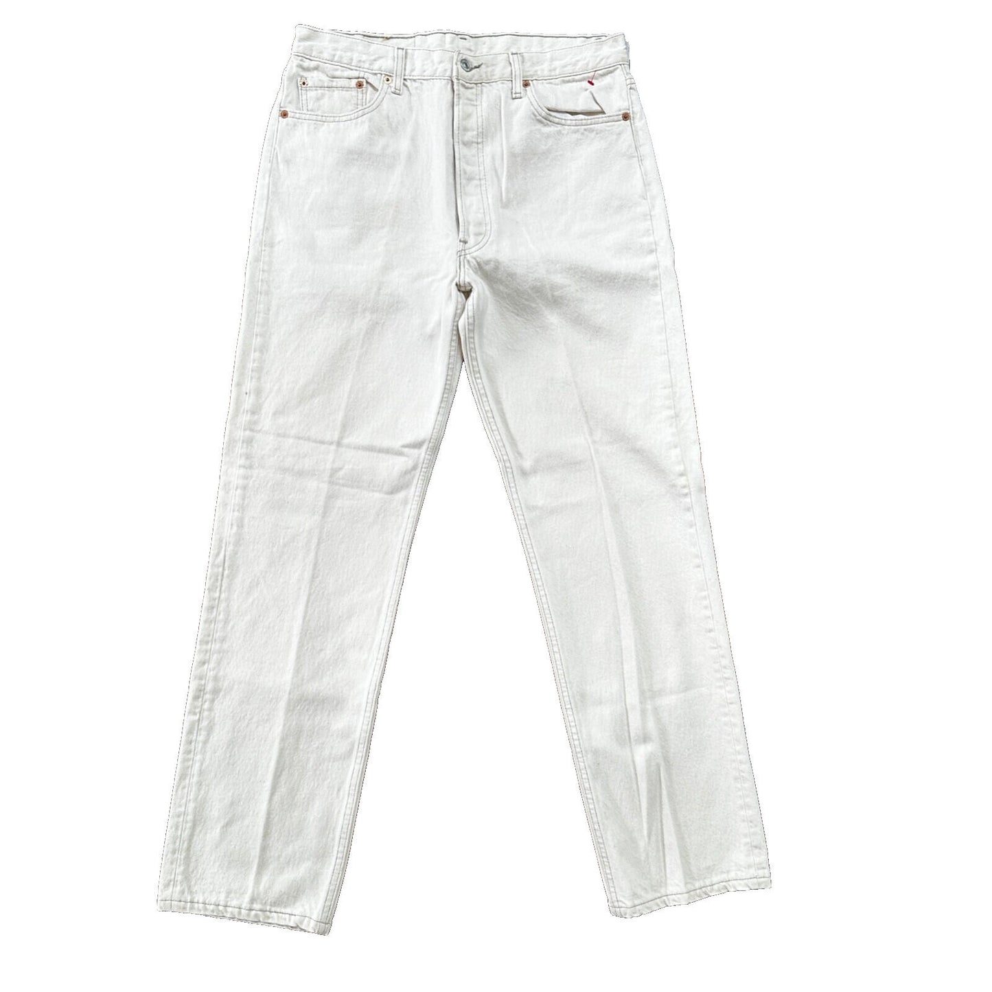 VTG 90s Levis 501 Button Fly 36x32 USA Tag Jeans Straight White XX Act 32x31