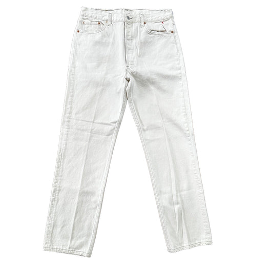 VTG 90s Levis 501 Button Fly 36x32 USA Tag Jeans Straight White XX Act 32x31