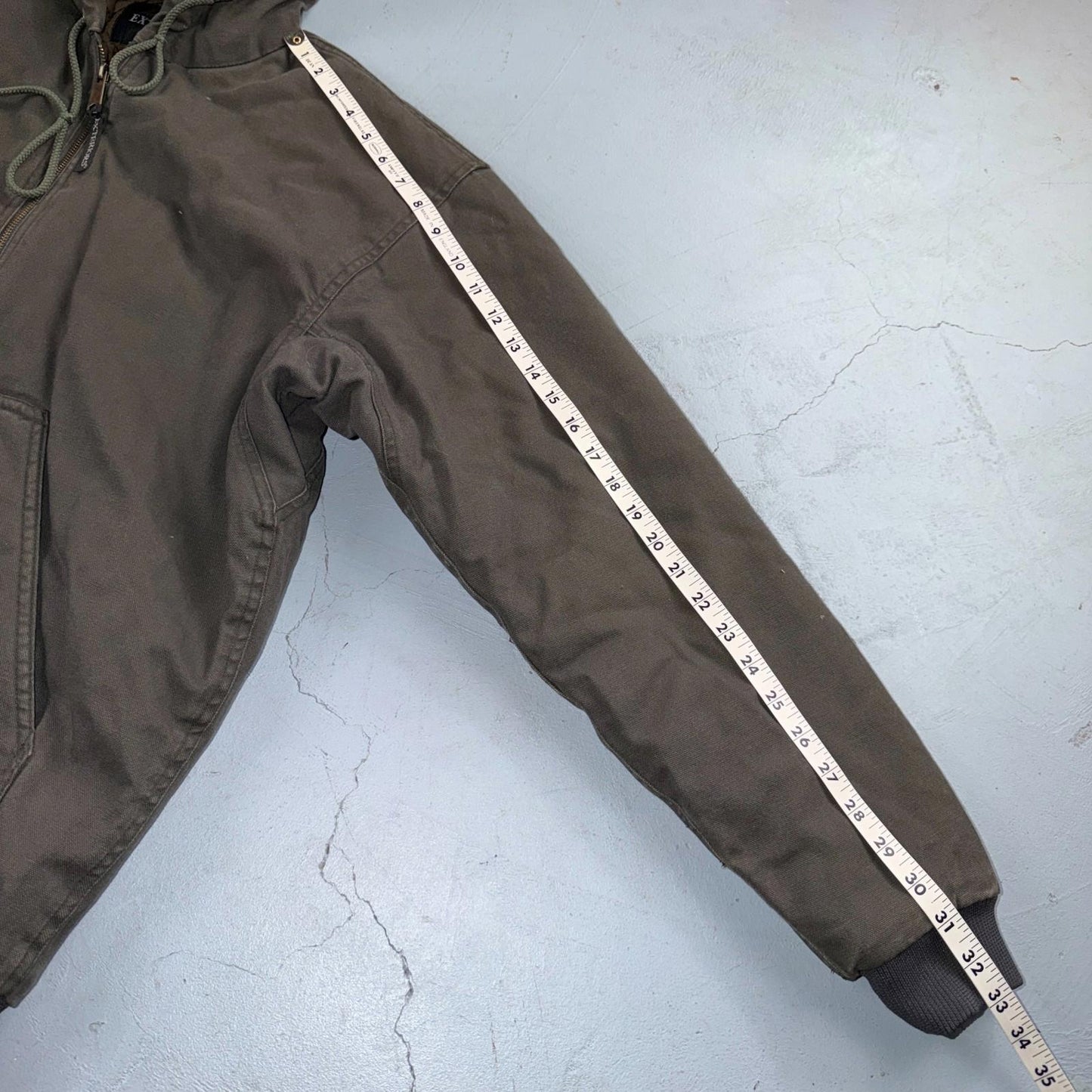 Williams Bay Duck Jacket Men's Size L Hooded Gray Severe Weather Insulated Work