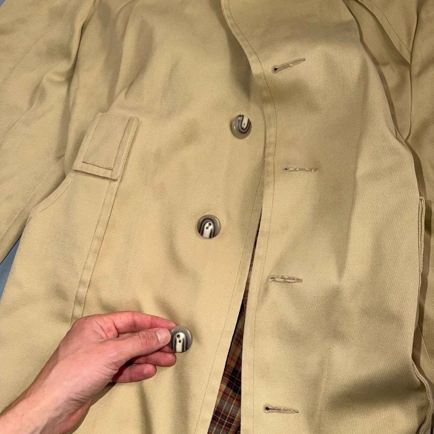 VTG 50s 60s Sportswear Mid Length Jacket Car Coat Blazer Overcoat Belted Rain