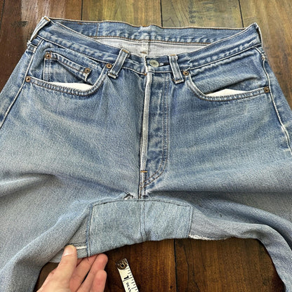 Levis Vintage 80s Redline Selvedge USA 501 XX Jeans 66 70s Light 32x36 Act 29x30