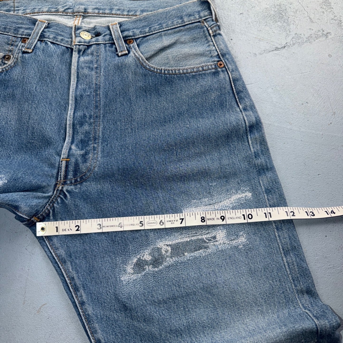 Levis 501 Vintage 80s Redline Selvedge USA XX Jeans Light Wash 34x36 Act 31x27
