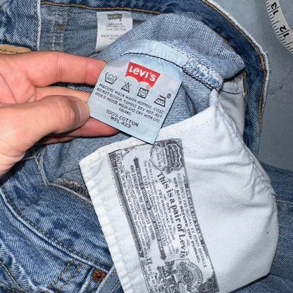 Levis 501 Vintage Y2K 90s XX Straight Leg Jeans Blue Light Wash 30x32 Act 29x31