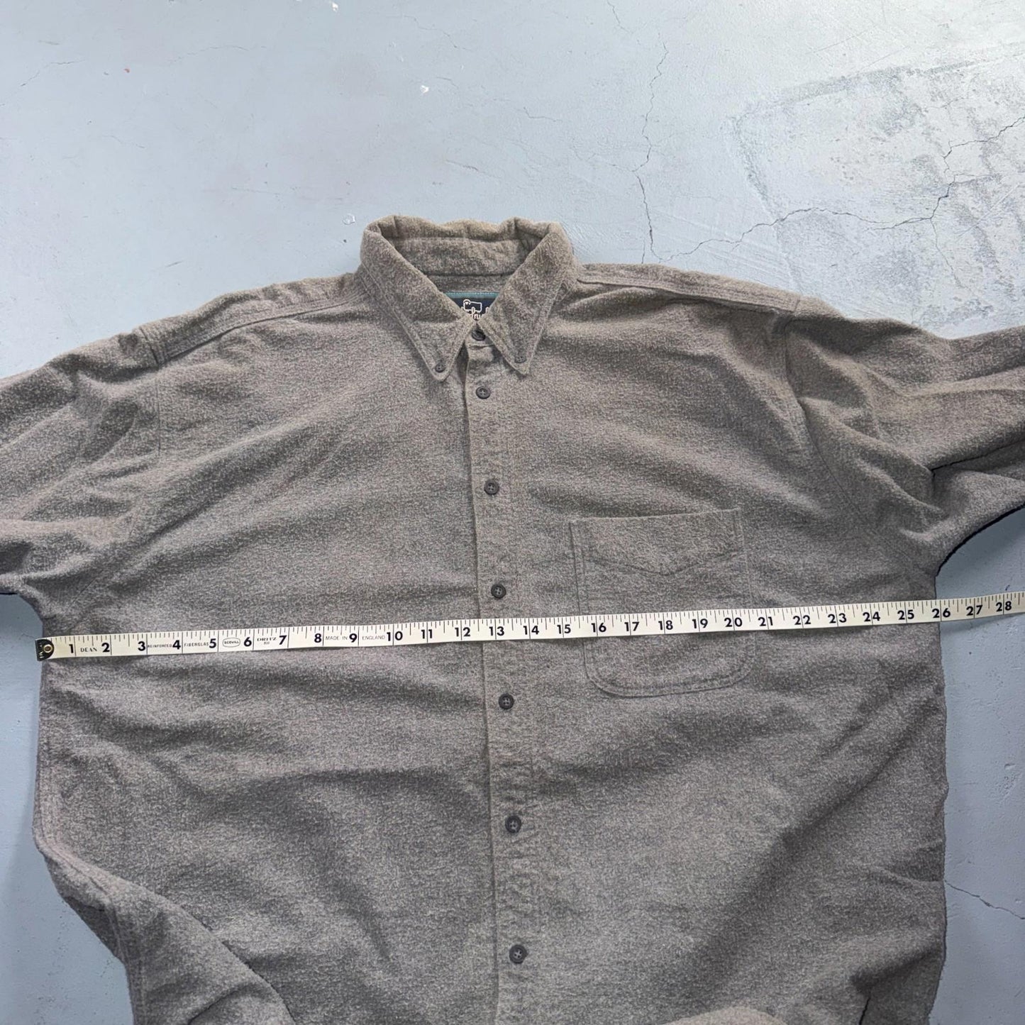 Vintage Woolrich Shirt Mens XL Gray 80s Button Up Chamois Hunting Outdoor USA