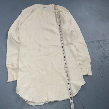 Jockey VTG 1960s Shirt Ivory Waffle Knit Thermal Underwear Long Sleeve XL