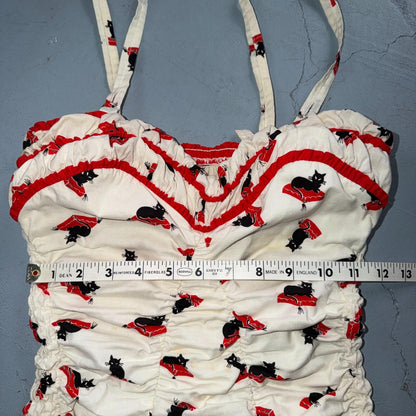 Catalina 1940s 1950s VTG Bathing Suit Swimsuit Hollywood Swim Wear Black Cats