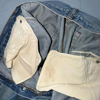 Levis 501 Vintage 70s SS Redline Selvedge USA XX Jeans Light Wash Act 31x28 Used