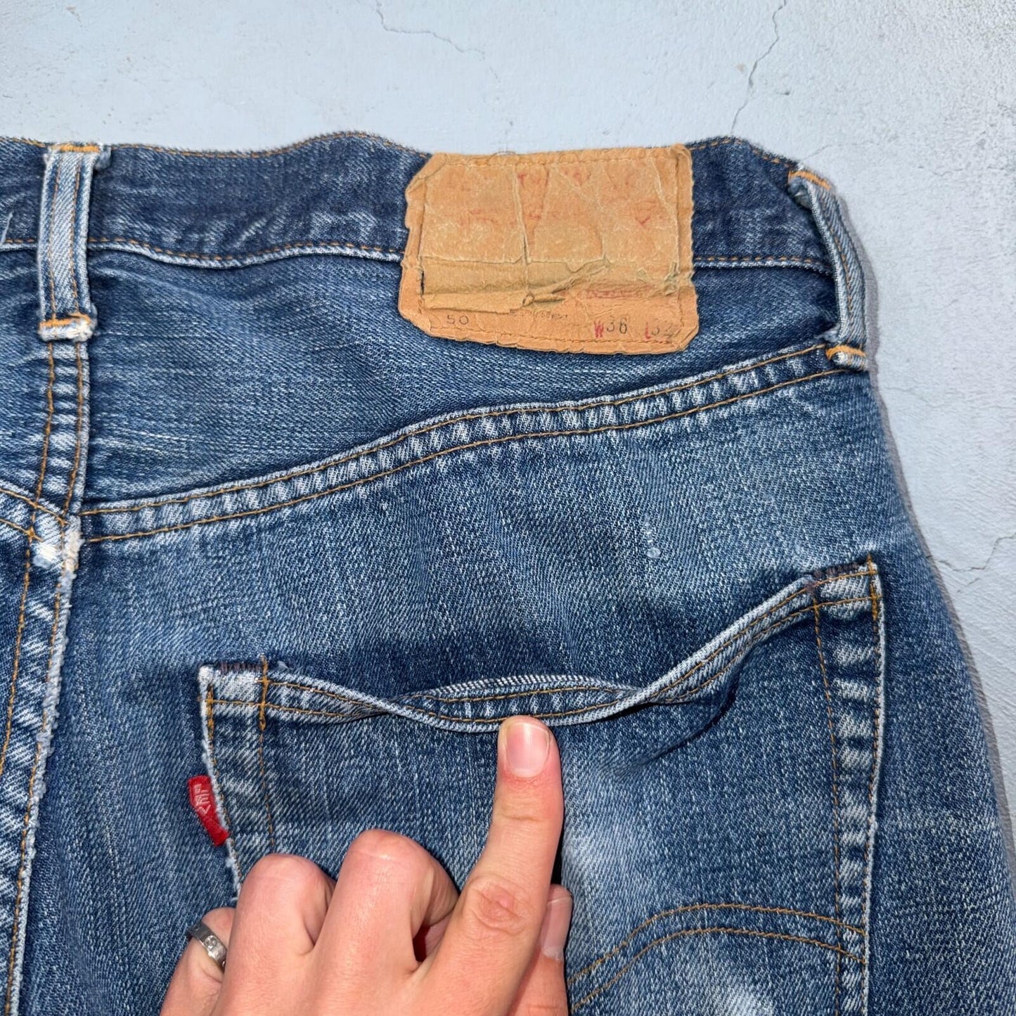 Levis 501 Big E Vintage 60s Redline Selvedge USA XX 1960s Jeans 36x32 Act 34x28