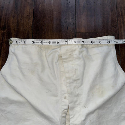 RARE VTG 1920s White Buckle Back Pants Work Wear Union 10s 30s 28x31 Navy USMA