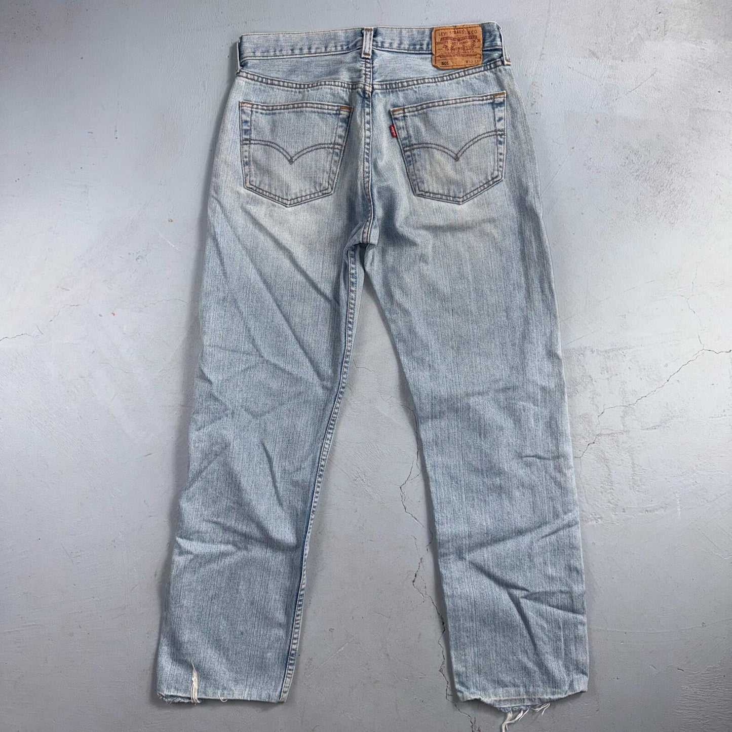 Levis 501 Vintage Y2K 90s XX Straight Leg Jeans Blue Light Wash 33x36 Act 30x29