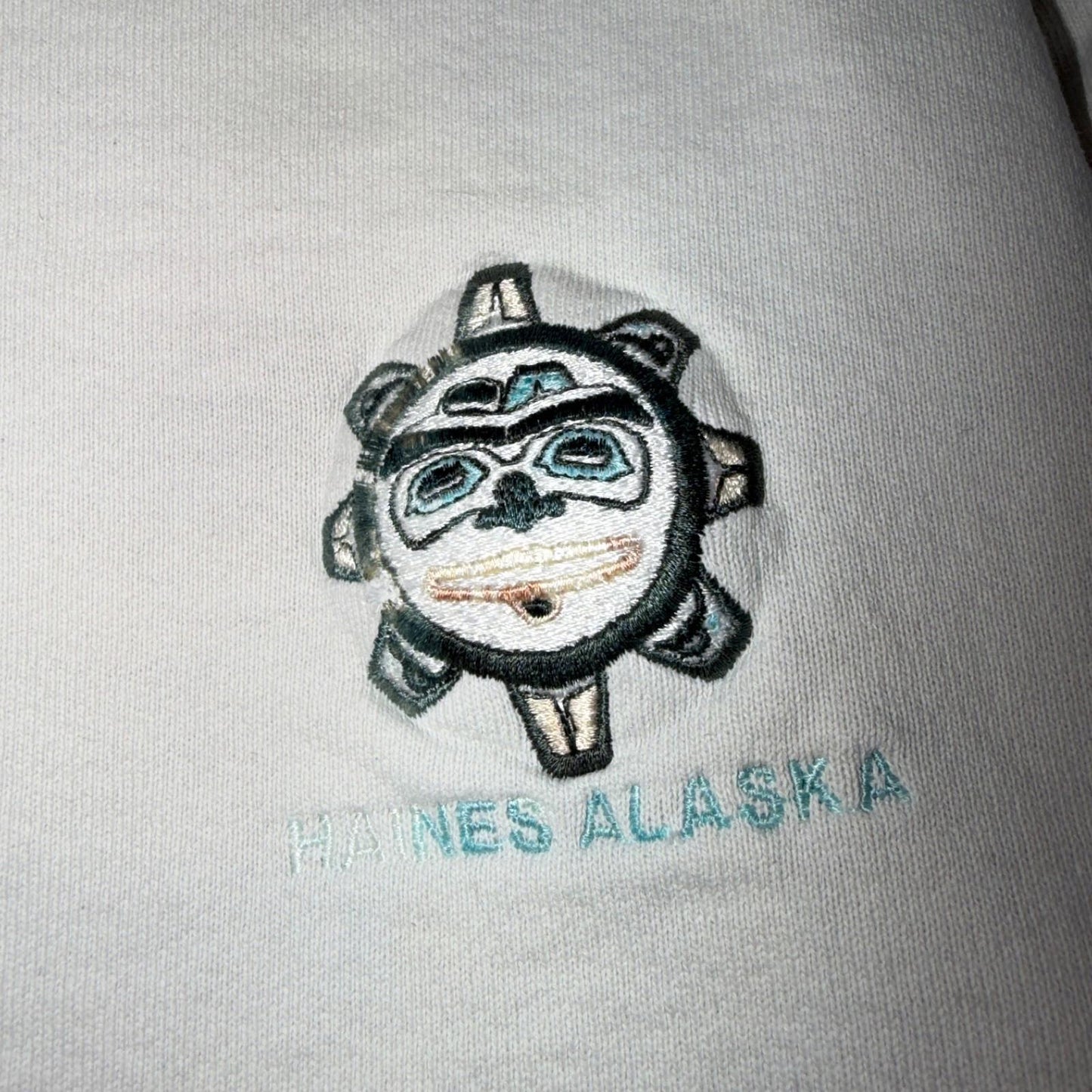 VTG Haines Alaska Sweatshirt Mens Medium White Soffe Travel USA America Basic