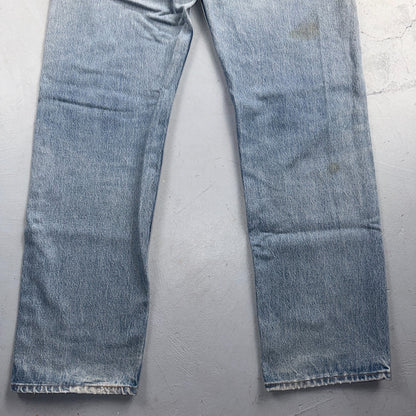 Levis 501 Vintage 80s USA XX Straight Leg Jeans Blue Light Wash 38x36 Act 35x31
