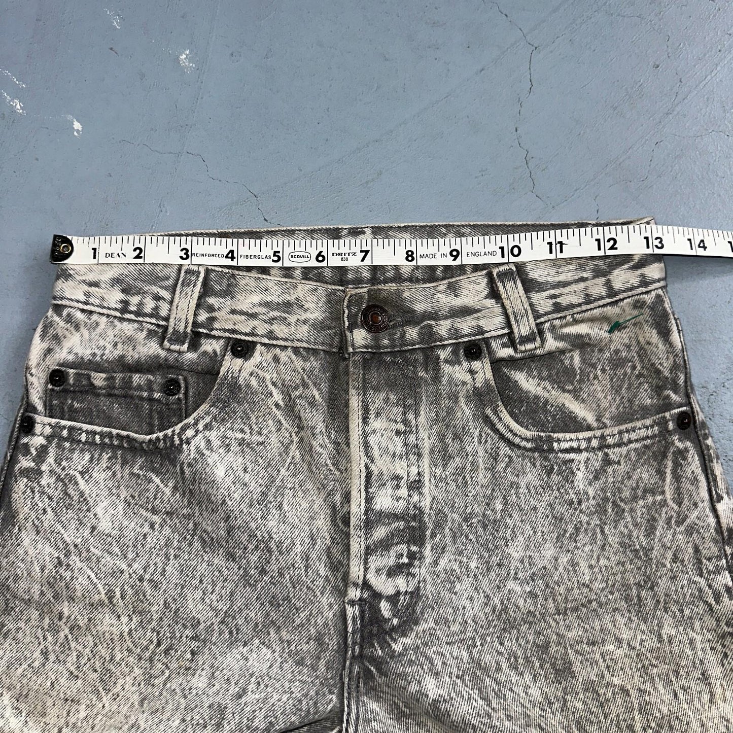 Levis 501 Vintage 80s USA XX Straight Leg Jeans Gray Acid Wash 28x30 Act 26x27