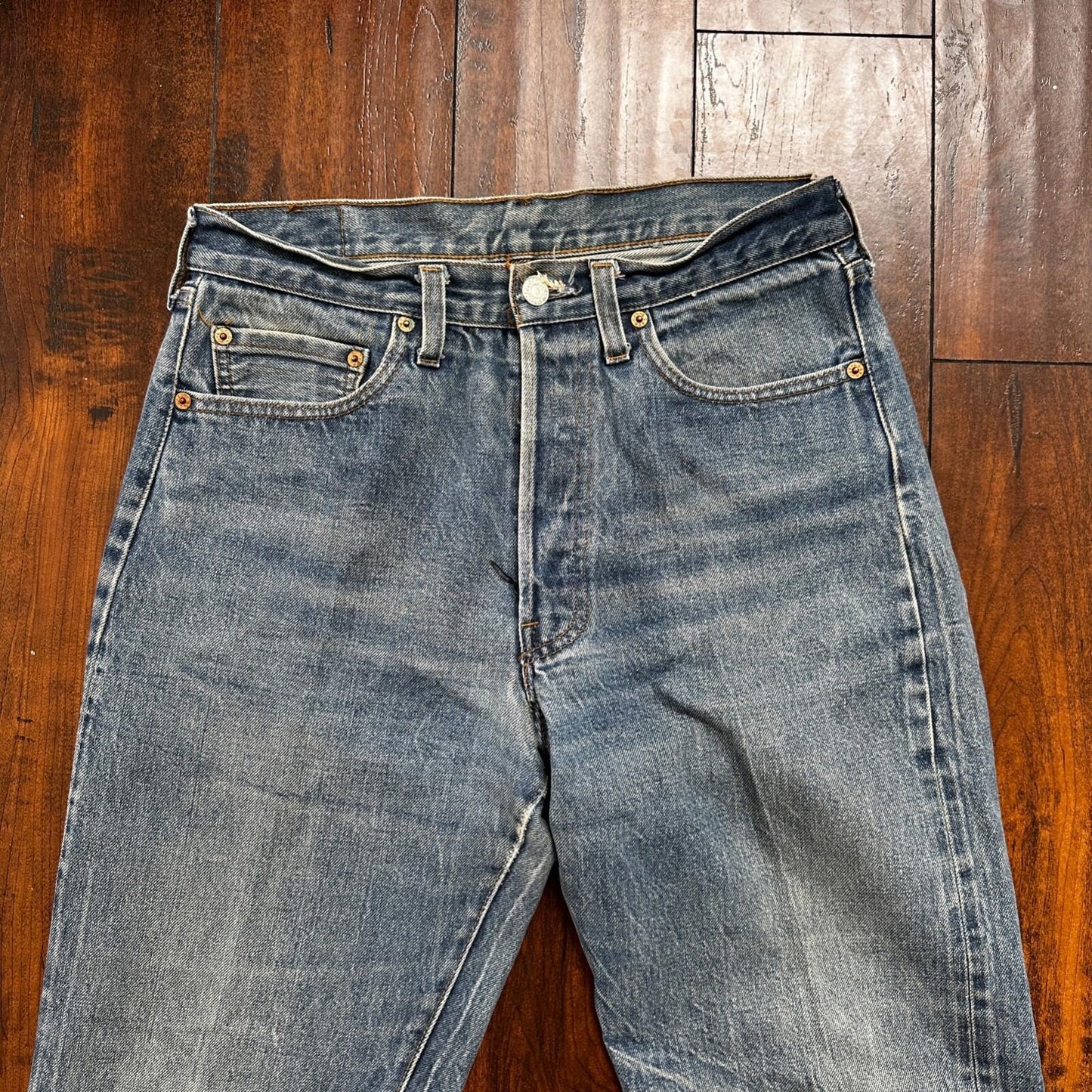 Levis Vintage 80s Redline Selvedge USA 501 XX Jeans 66 70s Light 33x38 Act 30x33