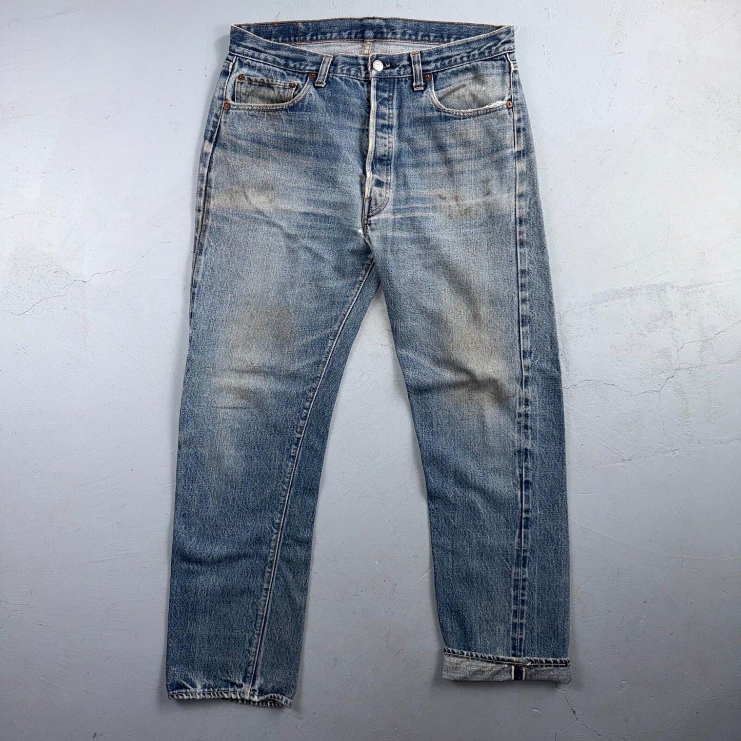 Levis 501 Vintage 70s SS Redline Selvedge USA Jeans Light Wash 36x34 Act 34x30