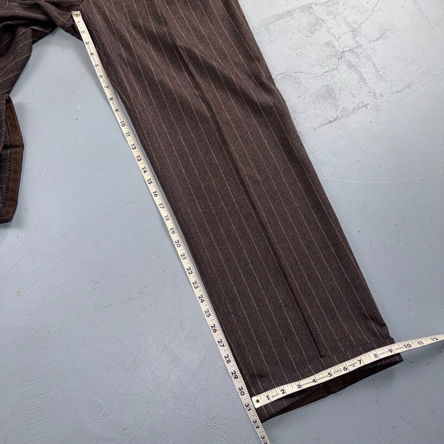VTG Mens 2 PC Suit 56 Jacket Coat Pants Double Breasted Wool Italy 90s Luciano