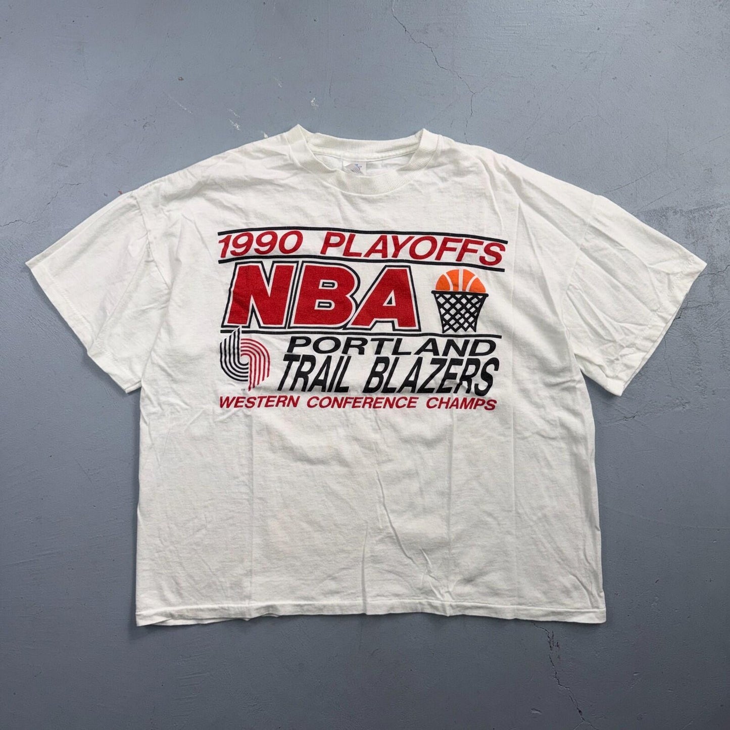 VTG 1990 NBA Portland Playoffs Trail Blazers Western Conference Champs TShirt L