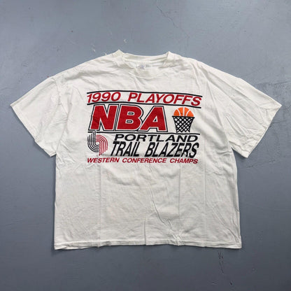 VTG 1990 NBA Portland Playoffs Trail Blazers Western Conference Champs TShirt L