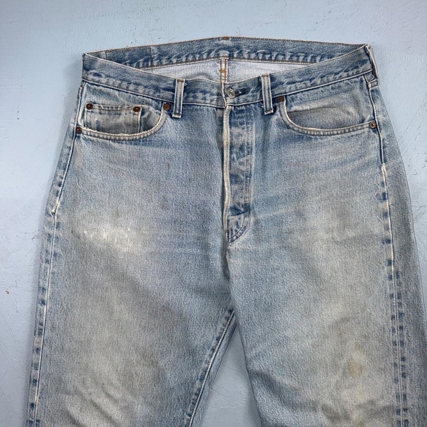Levis 501 Vintage 80s Redline Selvedge USA XX Jeans Light Wash 36x36 Act 34x29