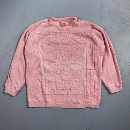 Basic Editions Women's Sweater Pink Jacket 100% Cotton Casual Christmas Winter
