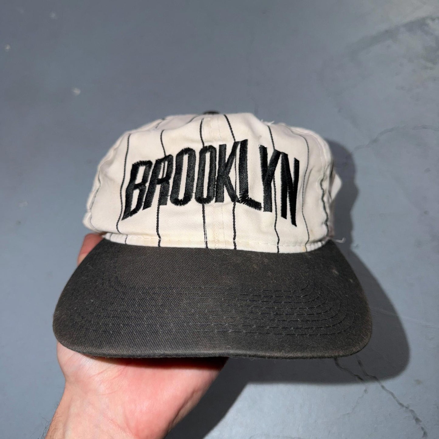 Brooklyn New York Pin Stripe VTG Hat Baseball Cap Snapback NYC Sports Cool