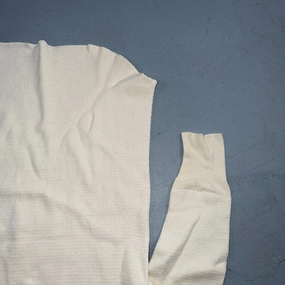 Jockey VTG 1960s Shirt Ivory Waffle Knit Thermal Underwear Long Sleeve XL