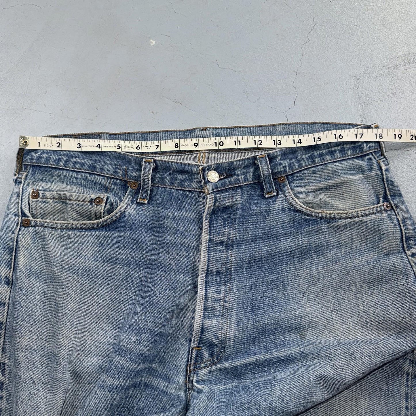 Levis 501 Vintage 80s Redline Selvedge USA XX Jeans Light Wash 38x40 Act 36x29