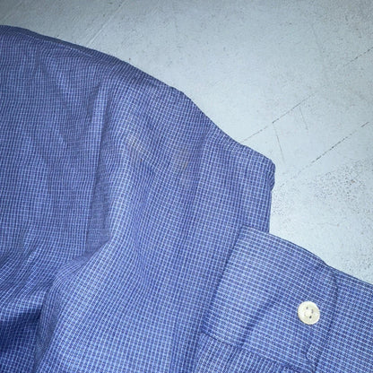 Ralph Lauren Polo VTG Button Down Shirt Men's L Blue Plaid Blake Two-Ply