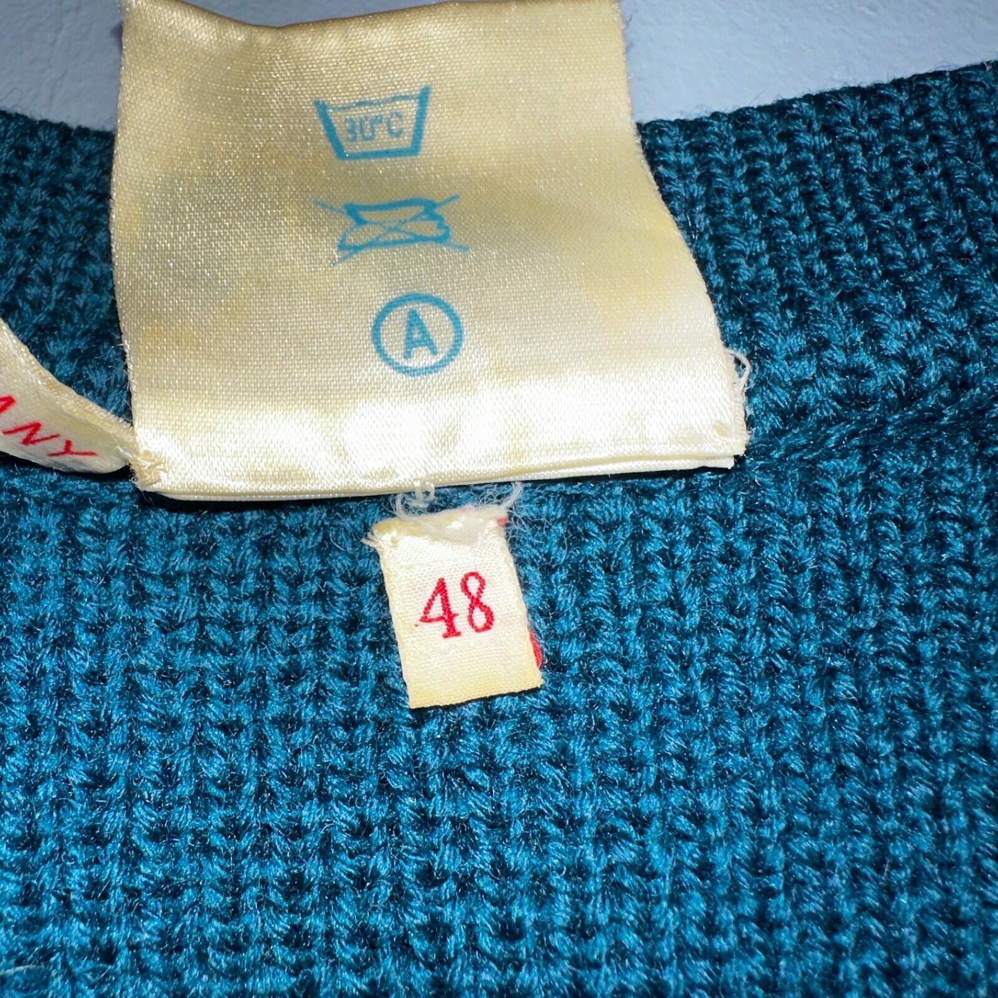 Western Germany VTG Wachter Rosenheim 100% Wool Knit Sweater Rockabilly 60s 70s