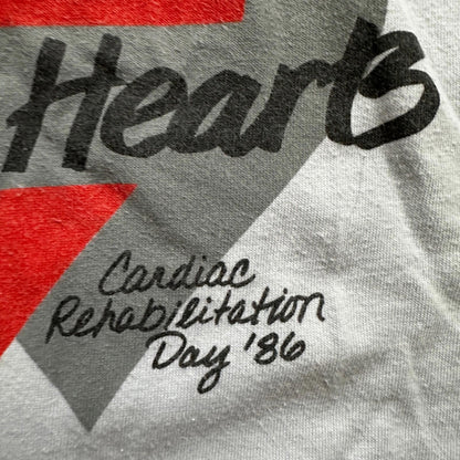 Healthy Hearts Cardiac Rehab Vintage T Shirt 80s 1986 Hospital Human Care Love
