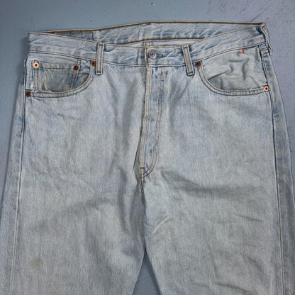 Levis 501 Vintage Y2K 90s XX Straight Leg Jeans Blue Light Wash 36x36 Act 35x32