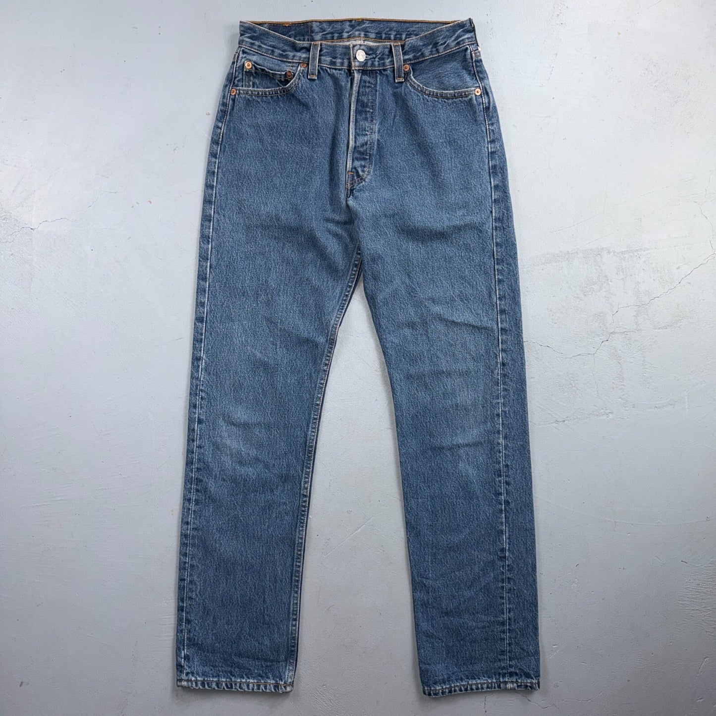 Levis 501 Vintage 90s USA XX Straight Leg Jeans Blue Med Wash 30x32 Act 28x30