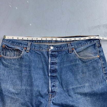 Levis 501 Vintage 90s USA XX Straight Leg Jeans Blue Med Wash 44x32 Act 40x28