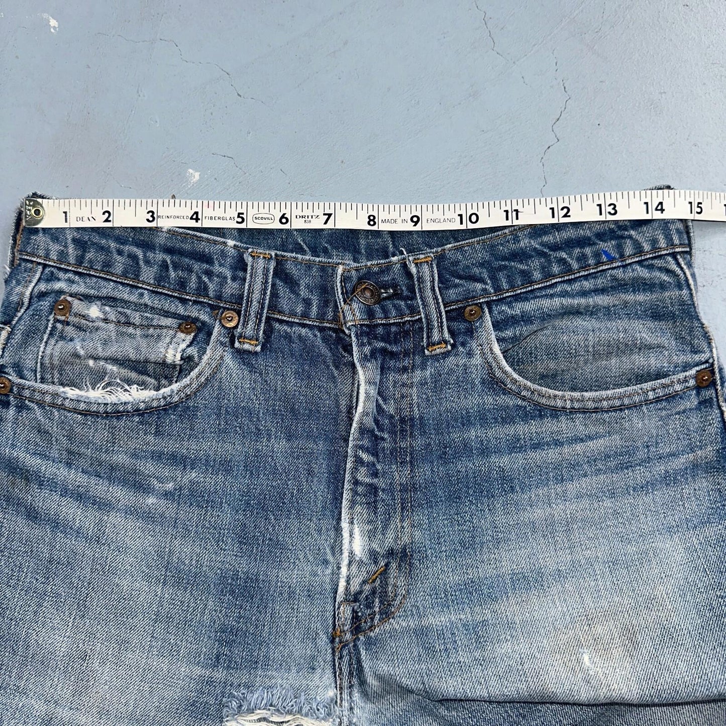Levis 517 Vintage 70s SS USA Red Tab Bootcut Flare Blue Jeans Talon Act 29x32